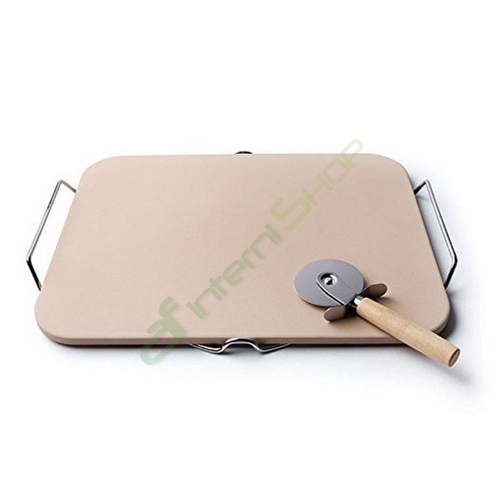 Acquista online Stone rectangular pizza with wheel and handles Excelsa